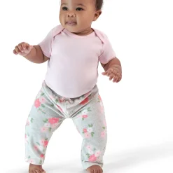 4-Pack Baby Girls Floral Microfleece Pants