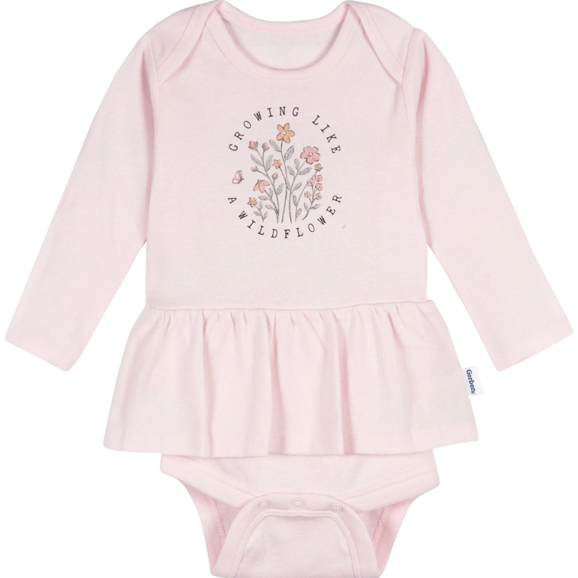 5-Pack Baby Girls Flowers Long Sleeve Bodysuits