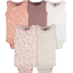 5-Pack Baby Girls Flowers Sleeveless Onesies® Bodysuits