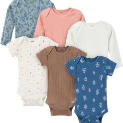 6-Pack Baby Girls Garden Floral Bodysuits