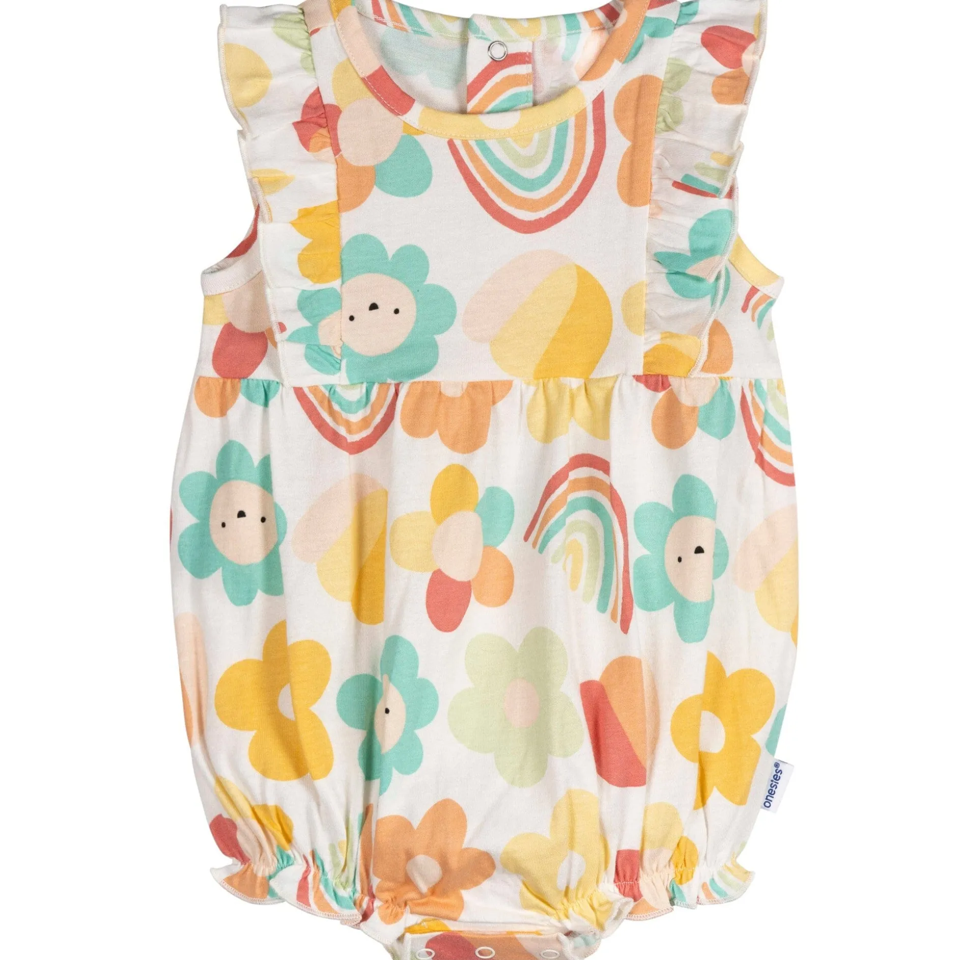 3-Pack Baby Girls Garden Rompers