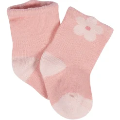 8-Pack Baby Girls Golden Floral Jersey Wiggle Proof® Socks