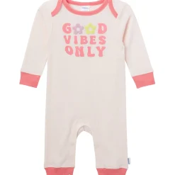 3-Pack Baby Girls Good Vibes Lap Shoulder Rompers
