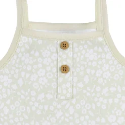 4-Pack Baby Girls Green Floral Sleeveless Onesies® Bodysuits