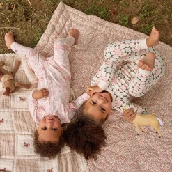 2-Pack Baby Girls Horses Zip Front Viscose Rompers