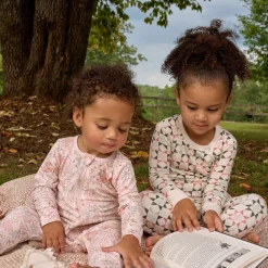 2-Pack Baby Girls Horses Zip Front Viscose Rompers