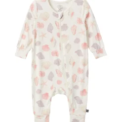 2-Pack Baby Girls Ivory Seashells Zip Front Viscose Rompers
