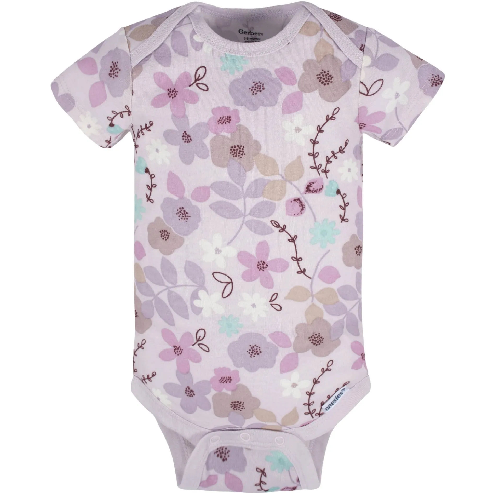 5-Pack Baby Girls Lavender Garden Onesies® Bodysuits