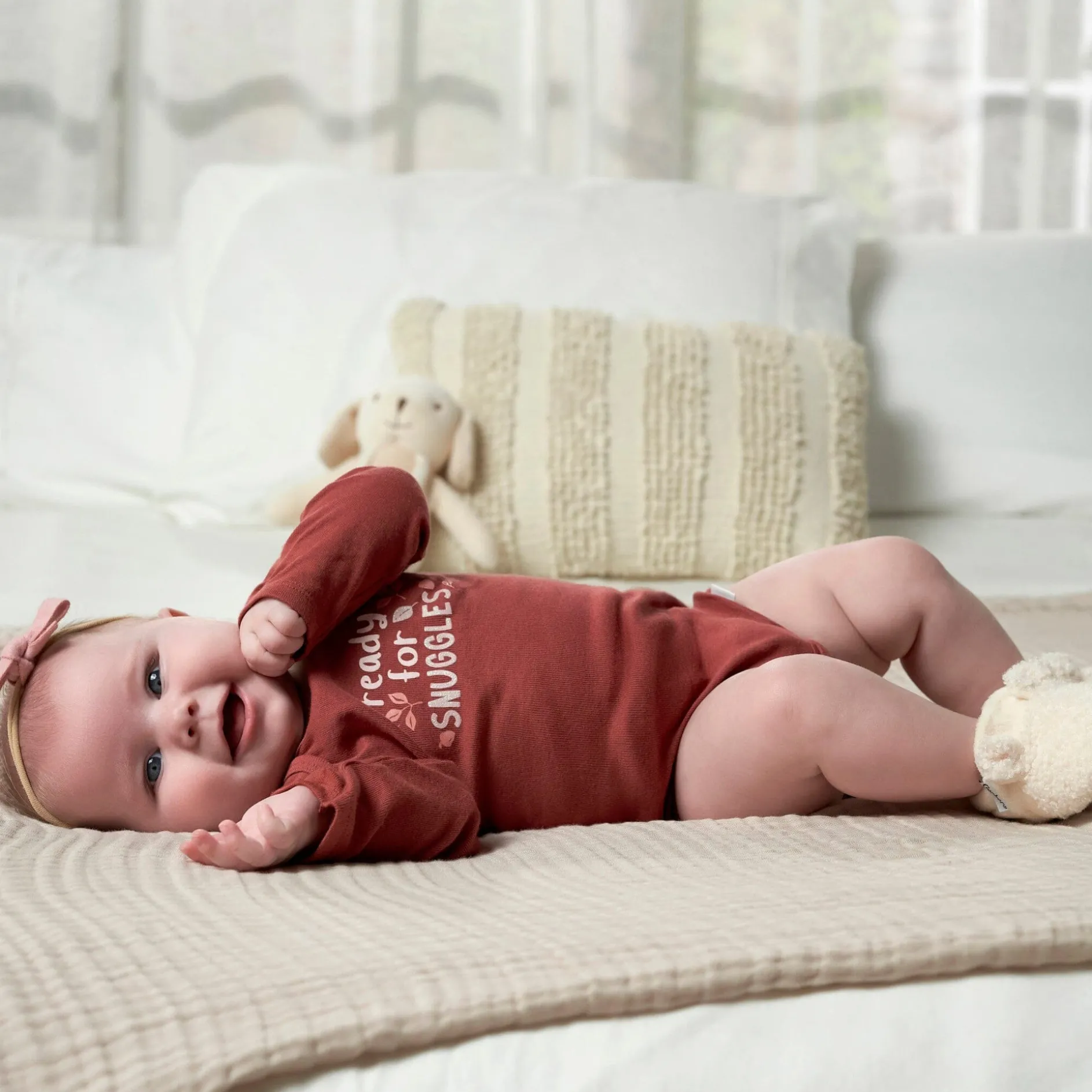 6-Pack Baby Girls Leaves Onesies® Bodysuits
