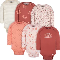 6-Pack Baby Girls Leaves Onesies® Bodysuits