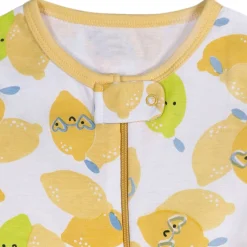4-Pack Baby Girls Lemons Snug Fit Footed Pajamas