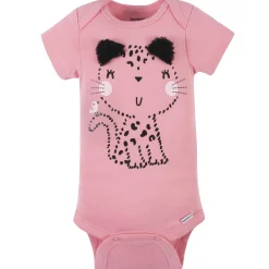 8-Pack Baby Girls Leopard Short Sleeve Onesies® Bodysuits