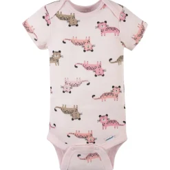 8-Pack Baby Girls Leopard Short Sleeve Onesies® Bodysuits