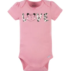 8-Pack Baby Girls Leopard Short Sleeve Onesies® Bodysuits