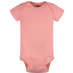 5-Pack Baby Girls Mauve Pink Premium Short Sleeve Lap Shoulder Onesies® Bodysuits