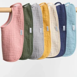 8-Pack Baby Girls Pastel Muslin Drooling Bibs