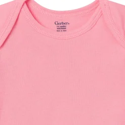 5-Pack Baby Girls Pastels Short Sleeve Bodysuits