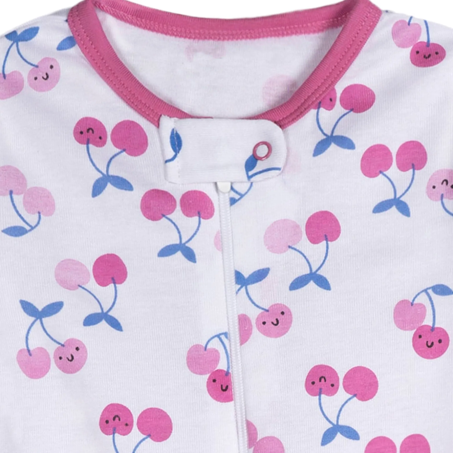 4-Pack Baby Girls Pears Snug Fit Footed Pajamas
