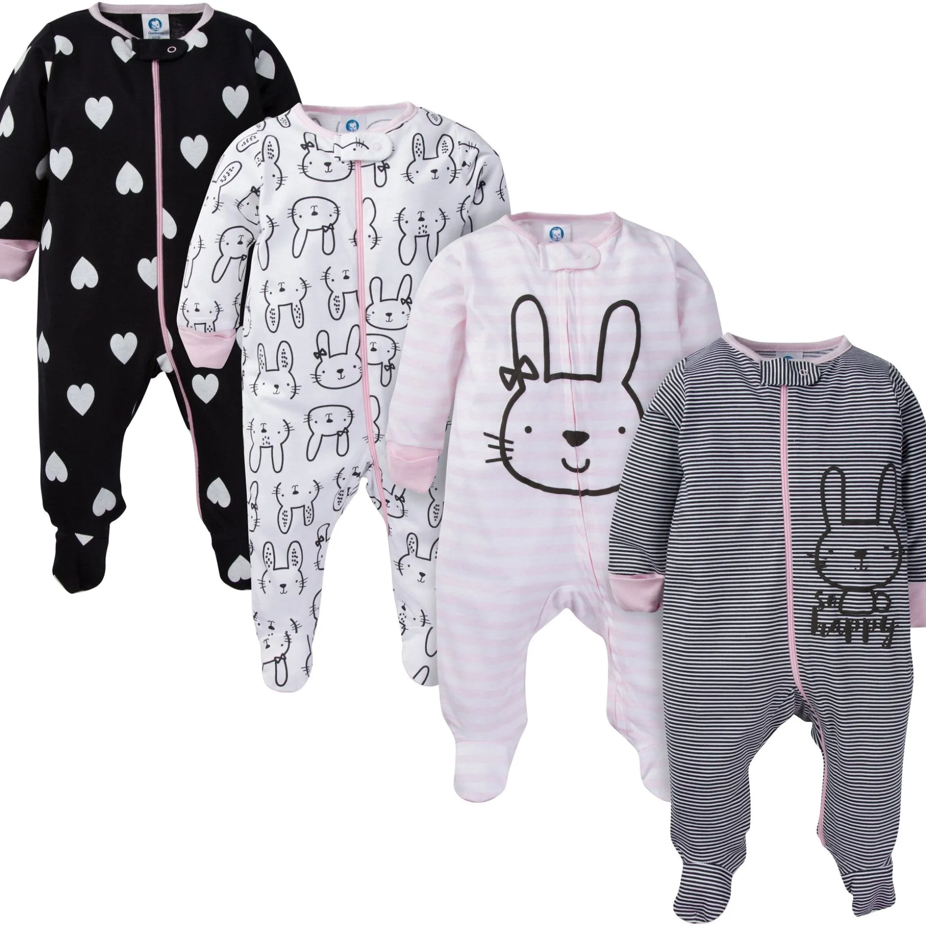 4-Pack Baby Girls Pink Bunny Sleep 'N Plays