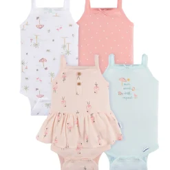 4-Pack Baby Girls Pink Flamingo Sleeveless Onesies® Bodysuits