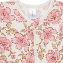 2-Pack Baby Girls Pink Flower Zip Front Viscose Rompers