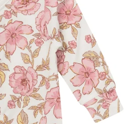 2-Pack Baby Girls Pink Flower Zip Front Viscose Rompers
