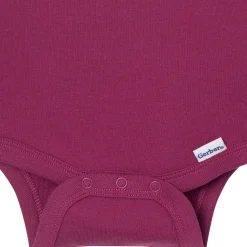 6-Pack Baby Girls Pink, Purple and Green Long Sleeve Bodysuits