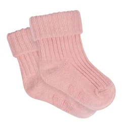 4-Pack Baby Girls Pink Rolled Cuff Ribbed Socks
