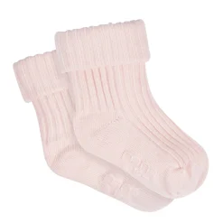 4-Pack Baby Girls Pink Rolled Cuff Ribbed Socks