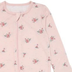 2-Pack Baby Girls Pink Roses Sleep 'N Plays With Mitten Cuffs