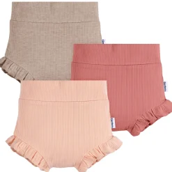 3-Pack Baby Girls Pinks & Oatmeal Bloomer Shorts
