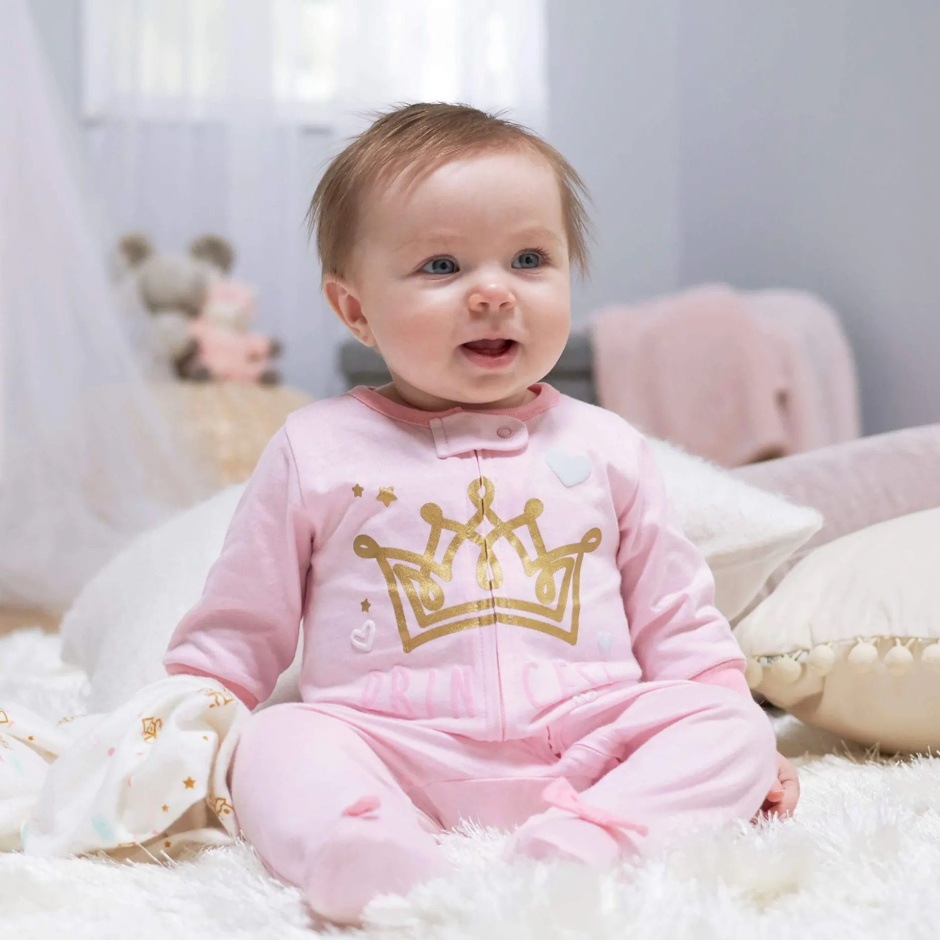2-Pack Baby Girls Princess Castle Sleep 'N Plays, Newborn
