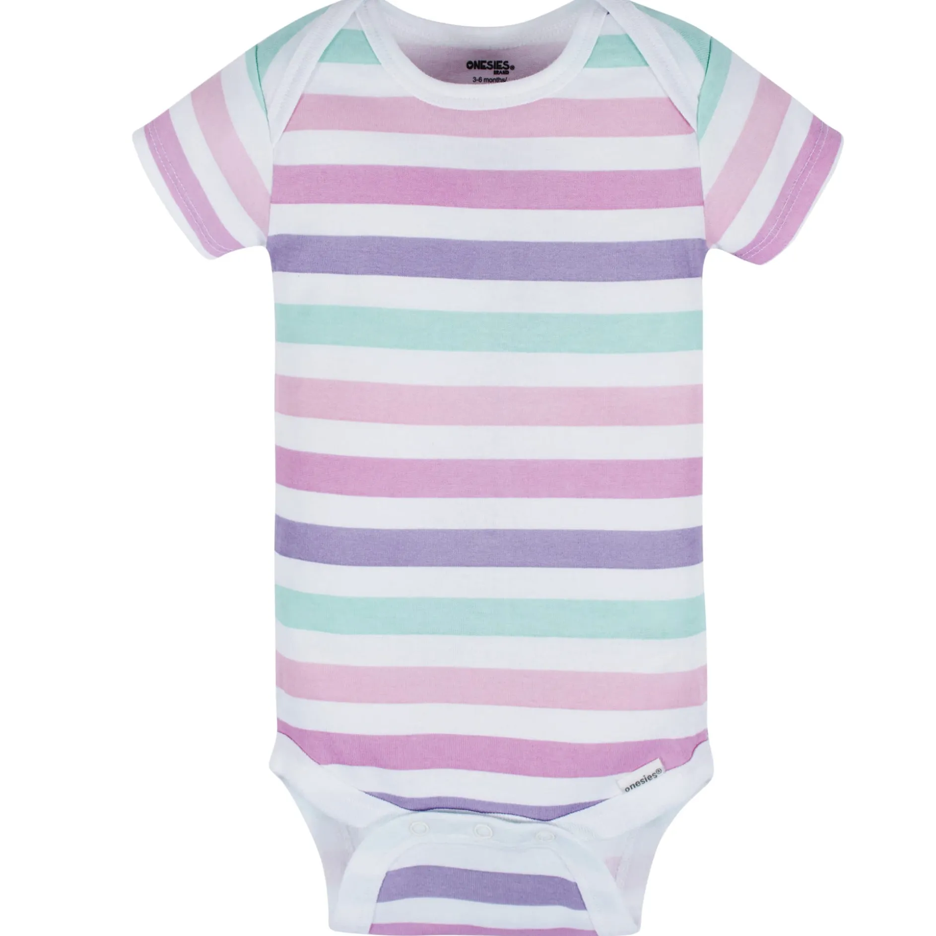 8-Pack Baby Girls Rainbow Floral Short Sleeve Onesies® Bodysuits