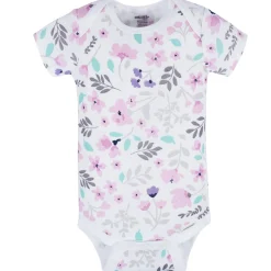 8-Pack Baby Girls Rainbow Floral Short Sleeve Onesies® Bodysuits