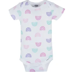 8-Pack Baby Girls Rainbow Floral Short Sleeve Onesies® Bodysuits