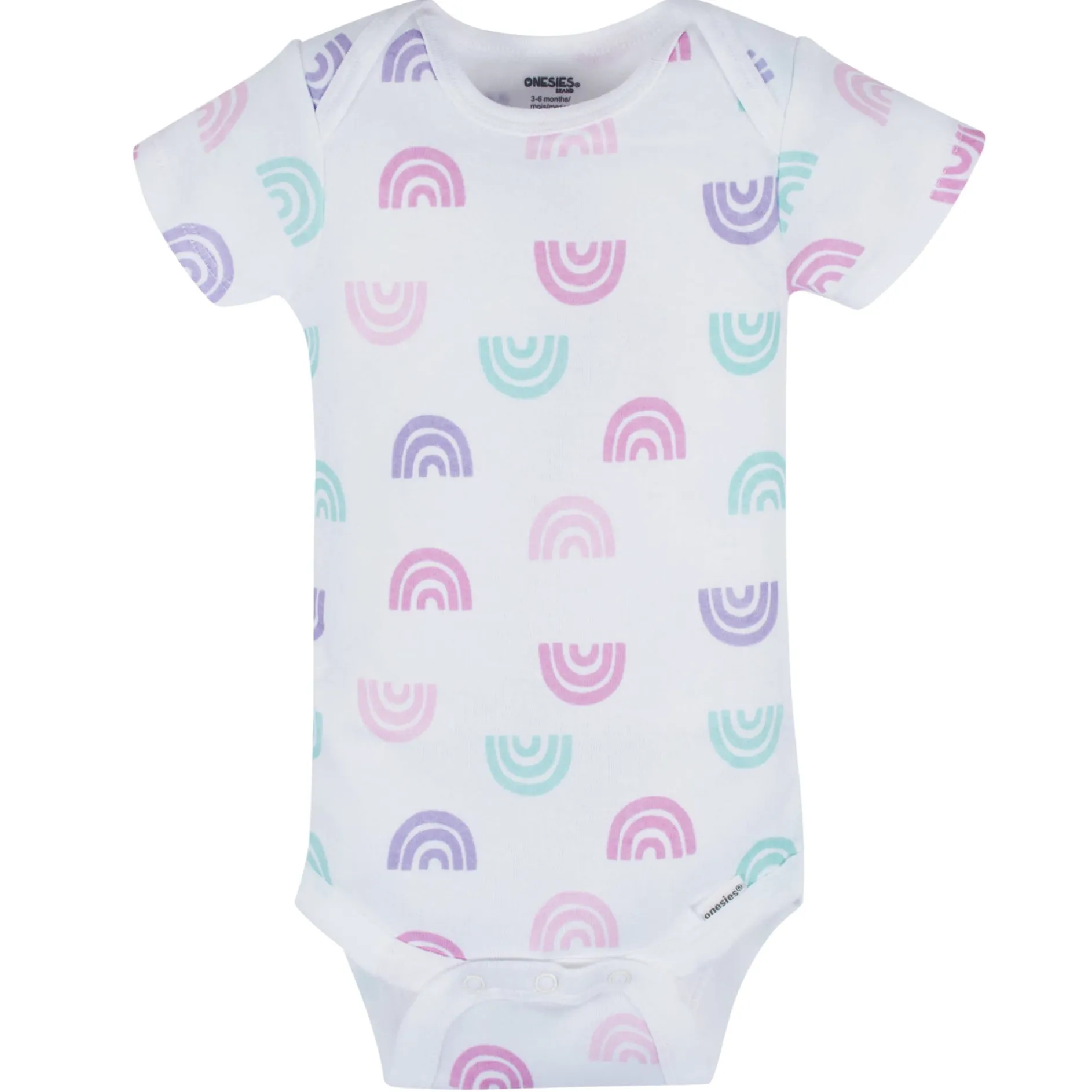 8-Pack Baby Girls Rainbow Floral Short Sleeve Onesies® Bodysuits