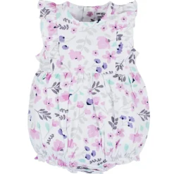 3-Pack Baby Girls Rainbow Floral Rompers
