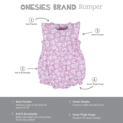 3-Pack Baby Girls Rainbow Floral Rompers