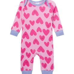 3-Pack Baby Girls Rainbows and Hearts Lap Shoulder Rompers