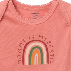 3-Pack Baby Girls Rainbow Short Sleeve Onesies® Bodysuits