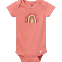 3-Pack Baby Girls Rainbow Short Sleeve Onesies® Bodysuits