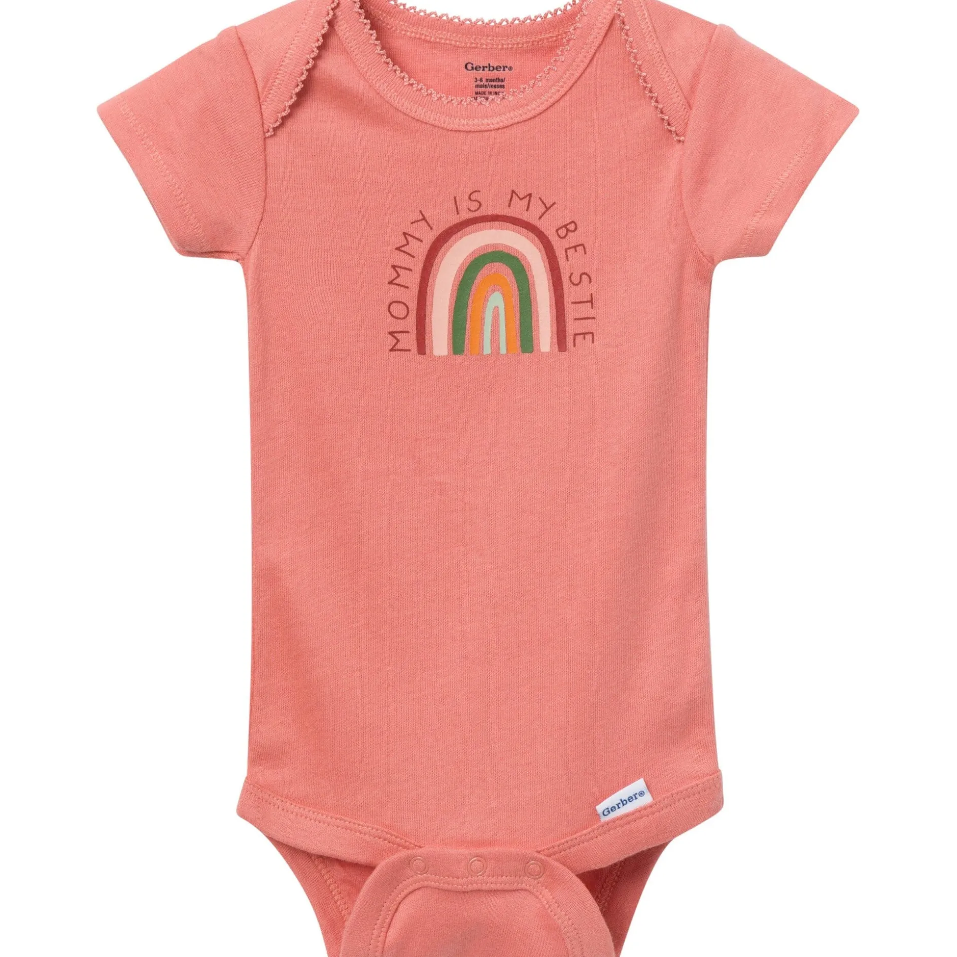 3-Pack Baby Girls Rainbow Short Sleeve Onesies® Bodysuits