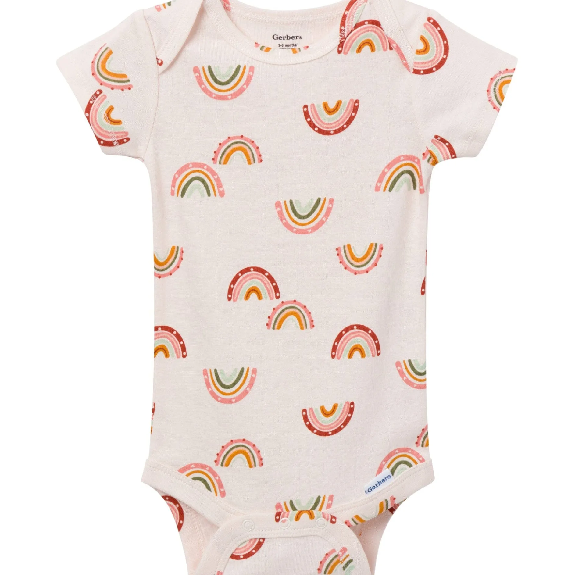 3-Pack Baby Girls Rainbow Short Sleeve Onesies® Bodysuits