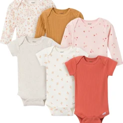 6-Pack Baby Girls Red Bodysuits