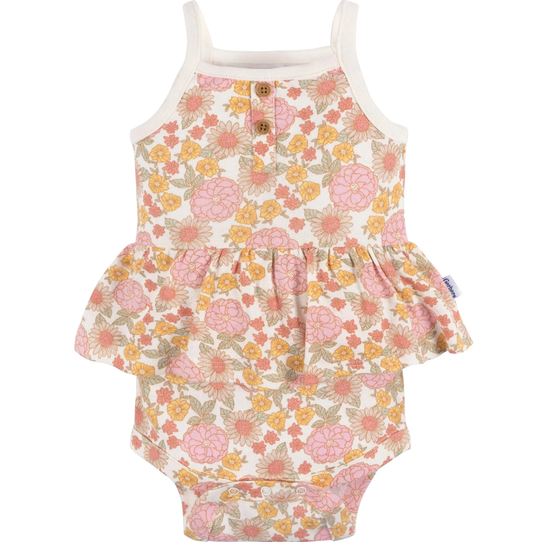 4-Pack Baby Girls Retro Floral Sleeveless Onesies® Bodysuits