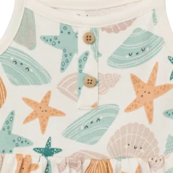 4-Pack Baby Girls Shells Sleeveless Bodysuits