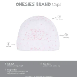 2-Pack Baby Girls Stars Caps