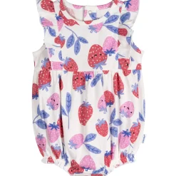 3-Pack Baby Girls Strawberries Rompers