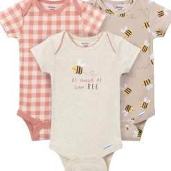3-Pack Baby Girls Sweet Little Bee Short Sleeve Onesies® Bodysuits