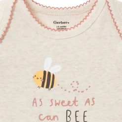 3-Pack Baby Girls Sweet Little Bee Short Sleeve Onesies® Bodysuits